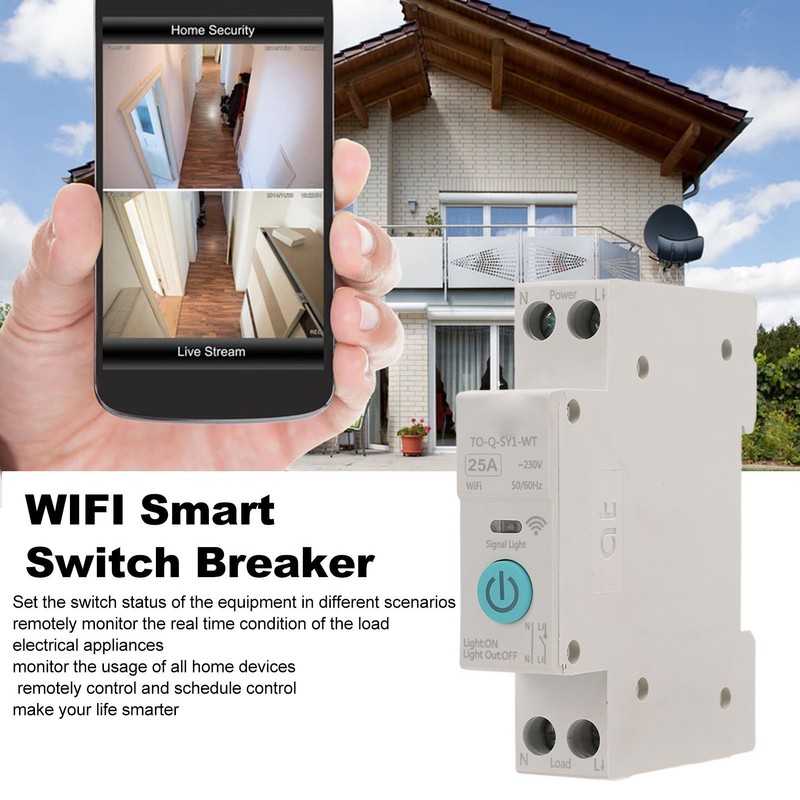 WIFI Smart Switch Breaker Wireless Phone Remote Control DIN35 Rail