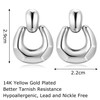 Dochais 6-8 Pairs of Stud Earrings Gold Silver Set 18K