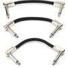 Ernie Ball Flat Ribbon Patch Cable 3-Pack, 3in, Black (P06220)