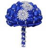 Gkvszy Royal Blue Bridal Wedding Bouquet with Bling Rhinestone Pearl