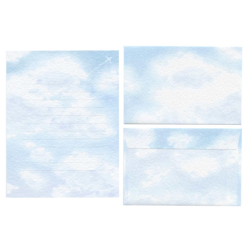 Furukawa Shikko LLL386 Today's Letter Set, Mino Washi, Blue Sky