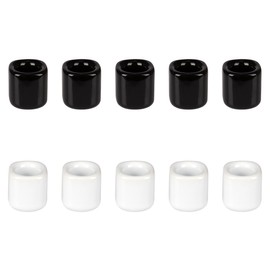 Mega Candles 10 pcs Black White 1/2 Inch Diameter Ceramic Chime Ritual Spell Candle Holders, Great for Casting Chimes, Meditation, Rituals, Spells, Vigil, Witchcraft, Wiccan Supplies