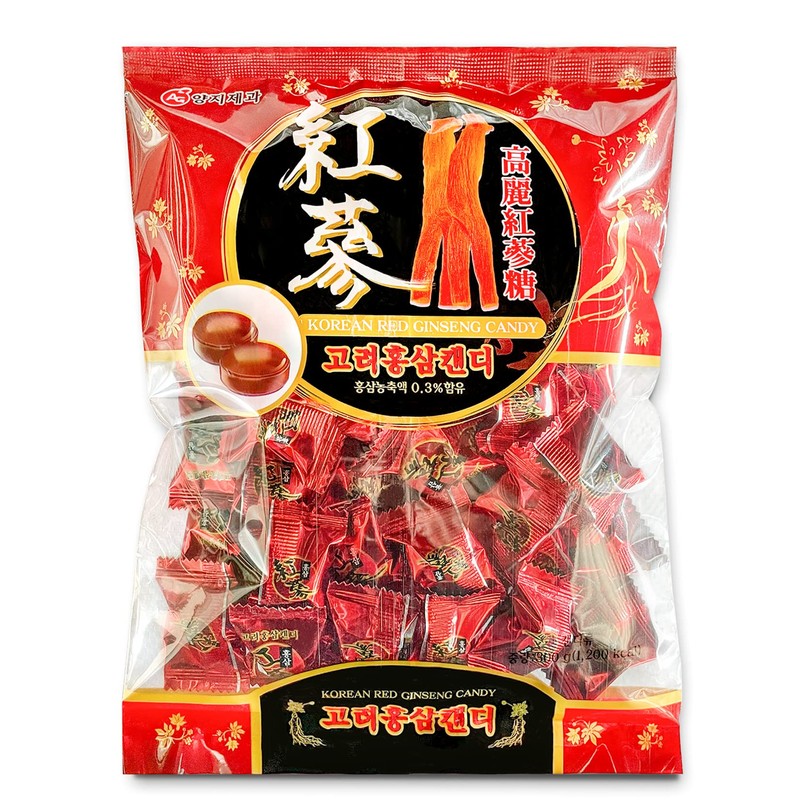 Korean Red Ginseng HongSam Candy, 홍삼캔디, 300G (PACK OF 2)