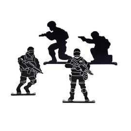 BULLDOG AIRSOFT Set of 4 Metal Targets For Air Rifle Pistol Airsoft Indoor And Outdoor Target Training Solider Human Form Target Set (Soldier Target Set Of 4)