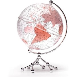 Decorative 8 Inch Pink World Globe with Stand - Pink Desk Globe for Office or Home Decor, Educational Desktop Globe with Detailed Map, Rotating Metal Stand, Perfect for Geography Learning & Gifts