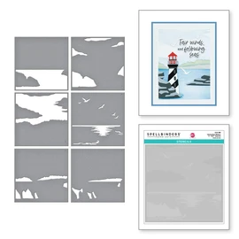 Spellbinders STN-088 Uncharted Waters Stencil from The Fair Winds Collection by Dawn Woleslagle