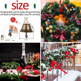 20Pack Vintage Bronze Jingle Bells, 38mm/1.5" Vintage Bronze Style Jingle Bells, Brass Color Craft Bell for Dog Doorbell Training, Wedding Dog Collar Jewelry Sewing Christmas Bell, Making Wind Chimes