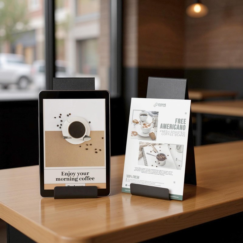 Afcabakila 4 Pack Black Metal Brochure Holder, 8.9" Vertical Display