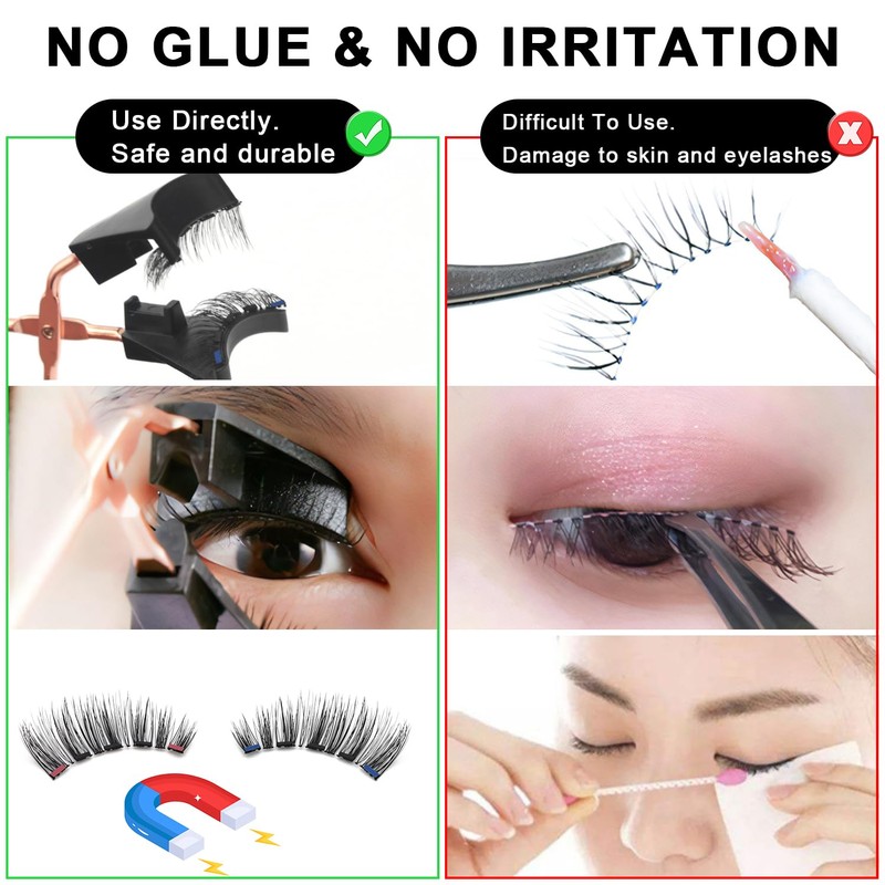 Magnetic Eyelashes, 3D Magnetic Eyelashes with Pliers, Magnetic Eyelashes without