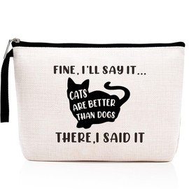 Cat Lover Gifts Cat Mom Gifts Makeup Bag Cat Cosmetic Bag Cat Gifts for Women Female Best Friend Coworker Cat Themed Gifts Cat Stuff Kitty Zipper Pouch Funny Travel Bag Graduation Birthday Gifts