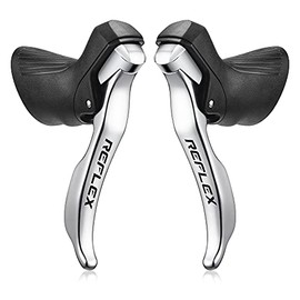 SENSAH Silver Road Bike Shifters /2X8/2X9/2X10/2X11 Speed Lever Brake Bicycle Derailleur Compatible with Shimano (Reflex (2x8))