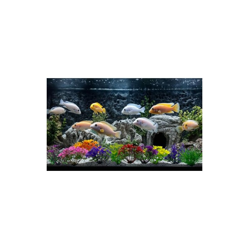 10PCS Aquarium Artificial Plastic Plants Decorations