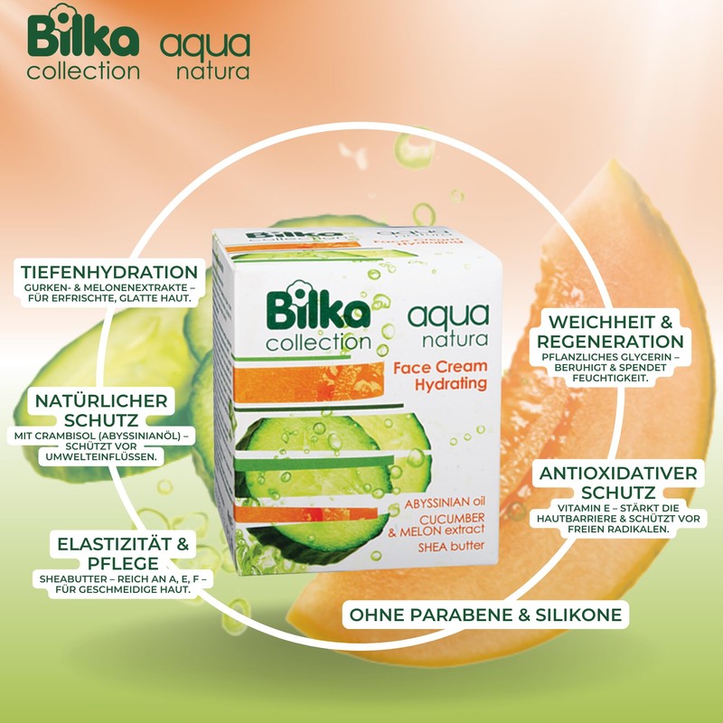 Bilka Collection Aqua Natura Feuchtigkeits-Gesichtscreme – Pflege mit Gurken- und