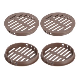 sourcing map Round Soffit Vents 3 inch, 6Pcs Brown Plastic 80mm Soffit Vent Cover - Circular Air Vent Grille - Air Flows Easily for Bathroom Home, Office, Kitchen, Cabinet, Wardrobe