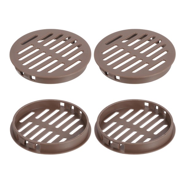 sourcing map Round Soffit Vents 3 inch, 6Pcs Brown Plastic