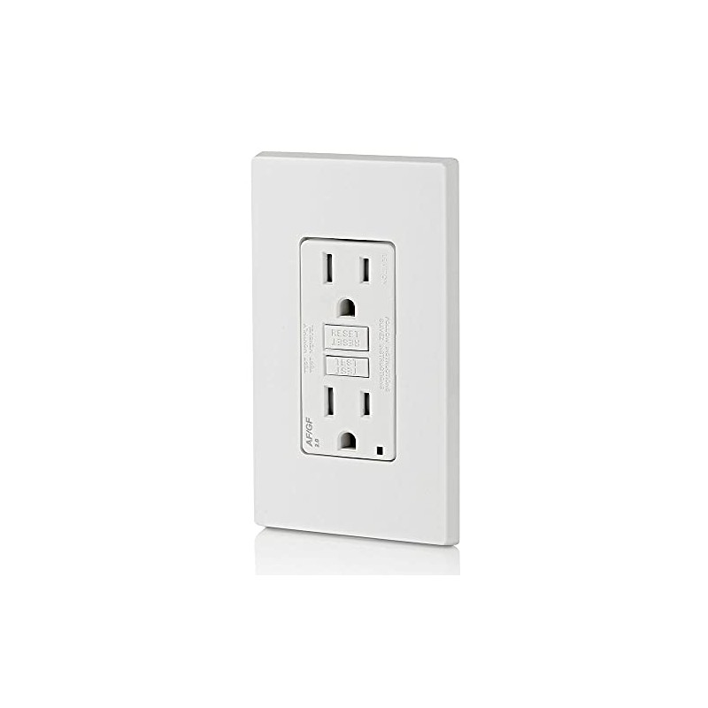 Leviton Dual-Function AFCI/GFCI Outlet, 15 Amp, Self Test, Tamper-Resistant with