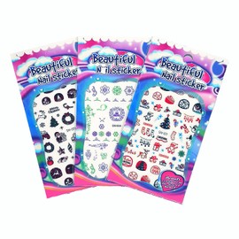 Christmas Nail Art Stickers Decals, Self-Adhesive Nail Stickers Snowflake Snowman for Christams Nail Decorations