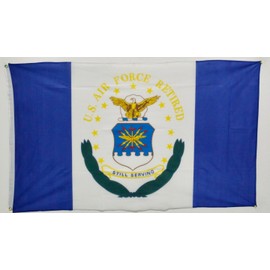 MWS U.S Airforce Retired 3x5 Flags Rough Tex Knitted Nylon Flag 3'x5' House Banner 90cm x 150cm Grommets Double Stitched Premium Quality Indoor Outdoor Pole Pennant
