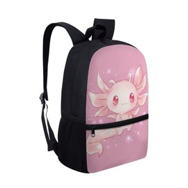 ZOUTAIRONG Axolotl Backpack for School Girls 8-9 Years Old Middle School Bag Pink Bookbag Elementary School Bag with Front Pocket Kids Cute Schoolbag 3rd/4rd Back to School Lightwright Bubble