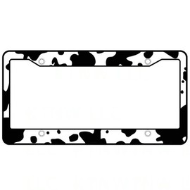 AJ WORLDWIDE Plastic Animal Print License Plate Frame Made in USA- Cow
