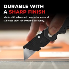 Magpie Utility Knife, Set of 2 Premium Folding Knife, Easily Retractable Box Cutter, Quick Change Blade, Lightweight and Durable