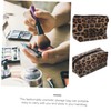 Mikinona 2pcs Leopard Print Cosmetic Bags Toiletry Organizer Travel Makeup