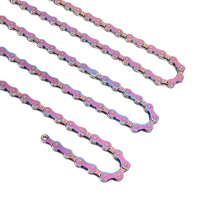 Mountain Bike Chain Fully Plated Rustproof Colorful 11 Speed Bicycle