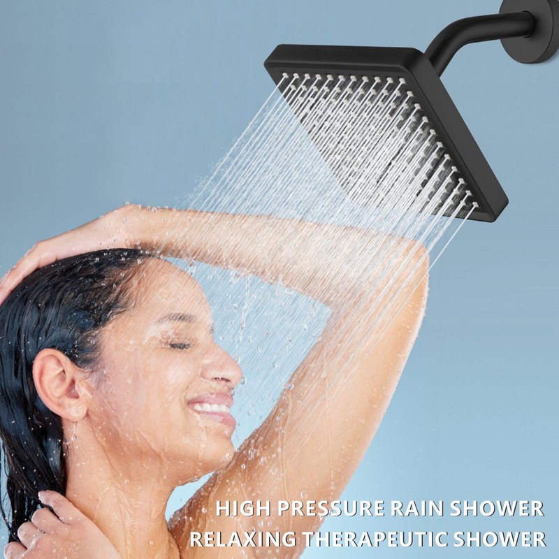Nuodan High Pressure Rain Shower Head with 6'' Shower Arm
