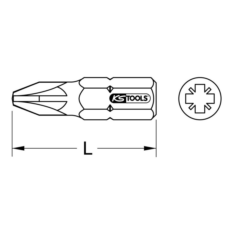 KS Tools 910.2223 1/4 Inch Stainless Steel Bit, 25 mm,