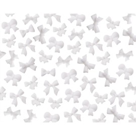 Penta Angel Bow Knot Nail Charms 50Pcs 3D Resin Bows Nail Art Stud Gems Rhinestones Stones Jewels Decorations for Women Girls Nail Decor Crafts DIY (White)