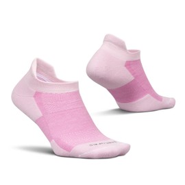 Feetures High Performance Max Cushion Ankle Sock - No Show Socks for Women & Men with Heel Tab - Strawberry Milk, M (1 Pair)