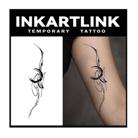 INKARTLINK Tattoo Tech, 2 Sheets Medium Semi Permanent Tattoo, Adult Art Design Temporary Tattoos, Lasts 1-2 Weeks, Waterproof, Realistic Look (Streamlined Butterfly Design)