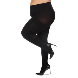 MeMoi Women's FirmFit Opaque 90 Denier Control Top Tights Black 3X-4X