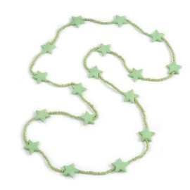 Avalaya Long Mint Green Acrylic Star Glass Bead Necklace/104cm L