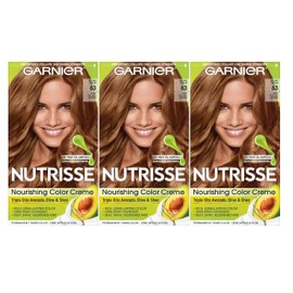 Garnier Nutrisse Nourishing Hair Color Creme, 63 Light Golden Brown (Brown Sugar), 3 Count (Packaging May Vary)