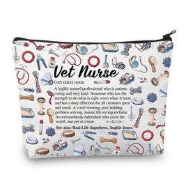 BDPWSS Veterinarian Gift Vet Nurse Definition Makeup Bag Vet Nurse Appreciation Gift Vet Nursing Student Veterinary Gift (Vet Nurse noun)
