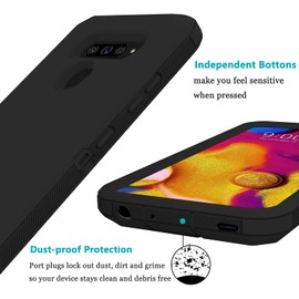 Annymall Bumper Case for LG V40 & V40 ThinQ, Heavy Duty Protection, Built in Screen Protector, Drop Proof (Black)