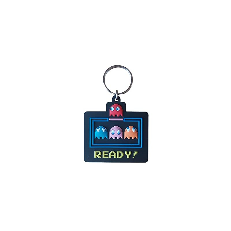 Pyramid Pac-Man (Group) Rubber Keyring