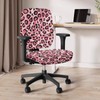 Fiqyvagox Leopard Print Black Pink Stretchy Cover for Office Chair
