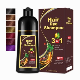 Yocisku Wine Red Hair Dye, Hair Dye shampoo,Instant Hair Color Shampoo for Men and Women,100% Grey Hair Coverage,3 in 1 Herbal Hair Shampoo 16.9 Floz, Safe and Natural