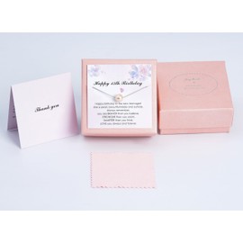 JoyMade 13th Birthday Gift: S925 Sterling Silver Pink Pearl Necklace - A Sweet Gift for 13-Year-Old Girls Birthday, Adjustable Length - Trendy 2024 Perfect Teen Gift!