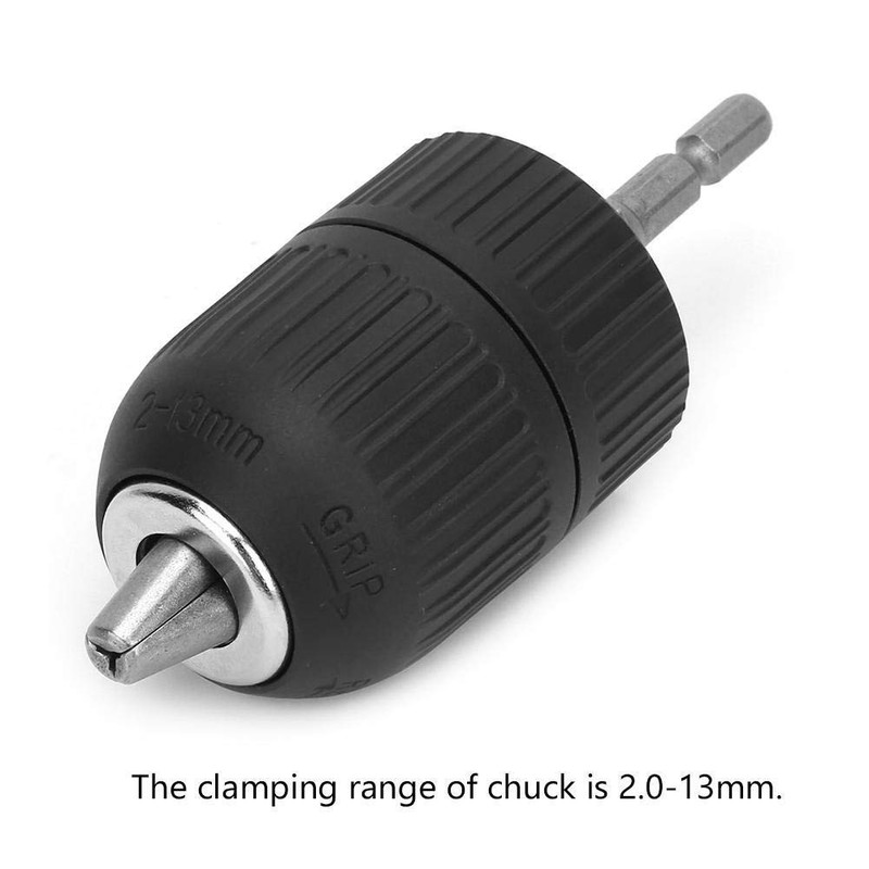 Keyless Drill Chuck Adapter, 1/2-20UNF Keyless Chuck, 2.0-13MM Plastic Shell