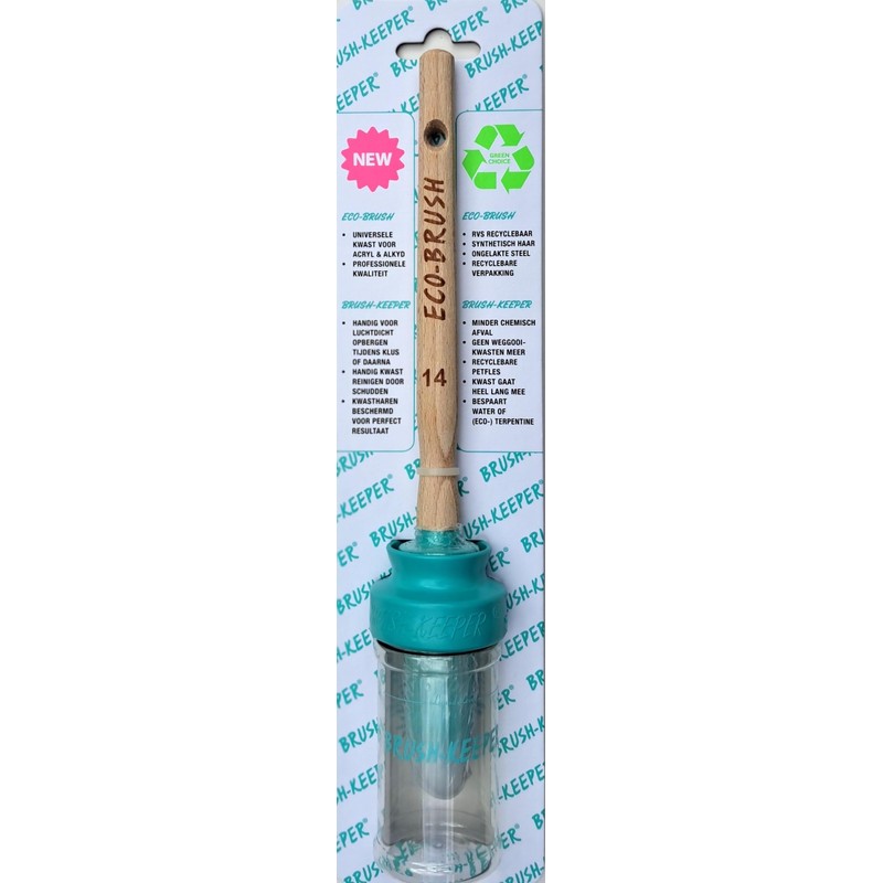 Brushkeeper with Ecobrush Size 14 - Paint Brush with Holder,