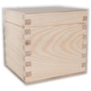Small Square Cube Wooden Box with Lid | 11 x