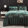 Freyamy Bed Linen 200 x 200 cm Green Geometric Checked