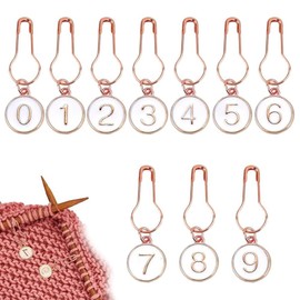 10 Pieces Number of Rows Markers, Numeric Stitch Markers, Knitting Stitchers, Low Counter for Crocheting, Needle Gauge, Professional Knitting Tools, Crochet Rings, White Knitting Point, Markings
