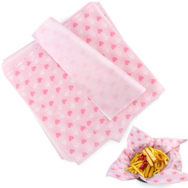 100 PCS Dry Waxed Deli Paper Sheets, 12x12 inch Sandwich Wrapping Pink Checkered, Greaseproof Food Basket Liners for Burger, Wax Paper Sheets for Wrapping Bread，Lunch，Party, BBQ