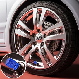 Ammtio Universal Tire Valve Stem Caps 4 pcs Cap Set 6063 Aluminum CNC Anodized Aluminum Tire Valve Corrosion Resistant, Stem Covers for Cars Trucks Motorcycles SUVs and Bikes etc. (Grey)