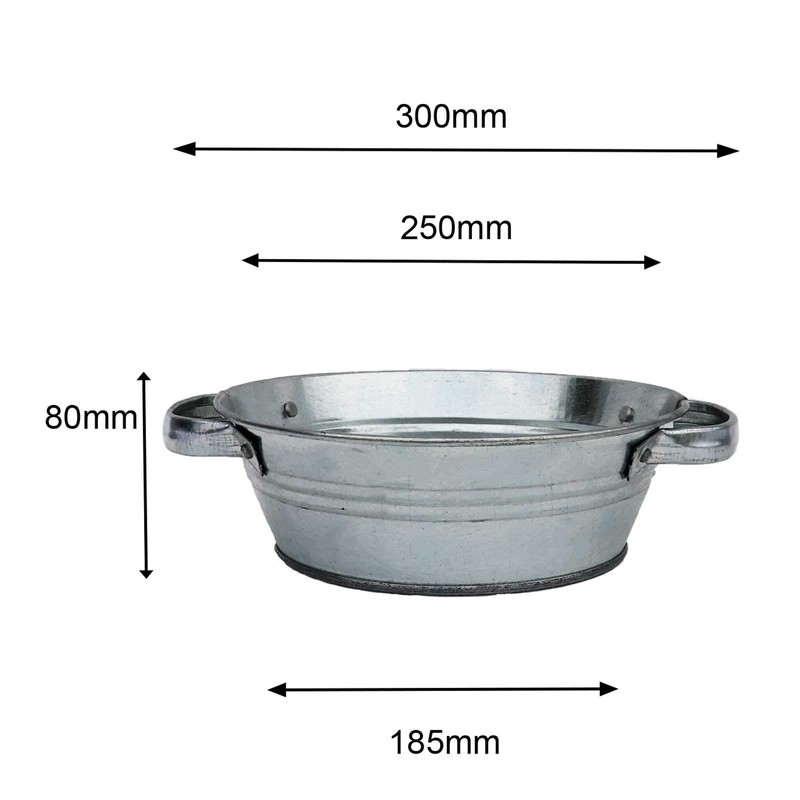 Storm's Gartenzaubereien Zinc Tub 3 L Round Waterproof Plant Bowl