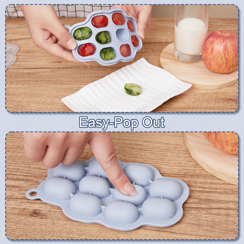 KingKam Baby Breastmilk Popsicle Molds & Baby Fruit Feeder (2